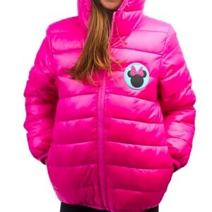 Disney Minnie Mouse Pink Girls Ultra‎ Light Jacket Size 3T Winter Warm Packable